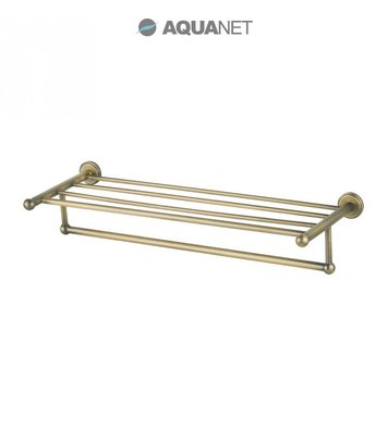 Полочка Aquanet 4662, золото (58 см, с полотенцедержателем)