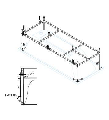 Каркас для акриловой ванны Cezares EMP-150-70-MF