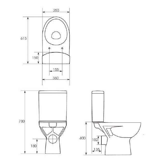 Напольный унитаз Cersanit Parva Clean On безободковый