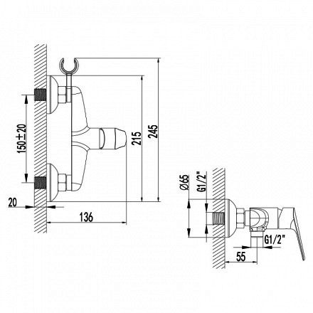 Смеситель Lemark Partner LM6559C для душа