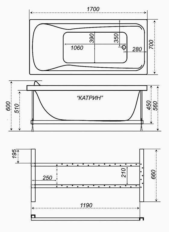 Стандартные размеры ванны акриловой. Ванна Triton Кэт 150x70.