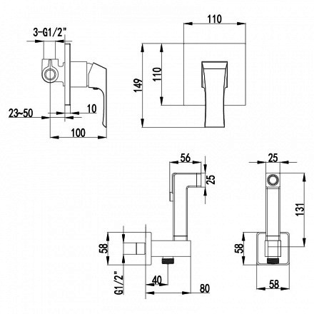 Гигиенический душ Lemark Unit LM4519C