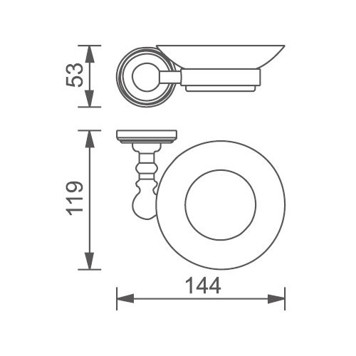 Мыльница для ванной Aquanet 4685, золото