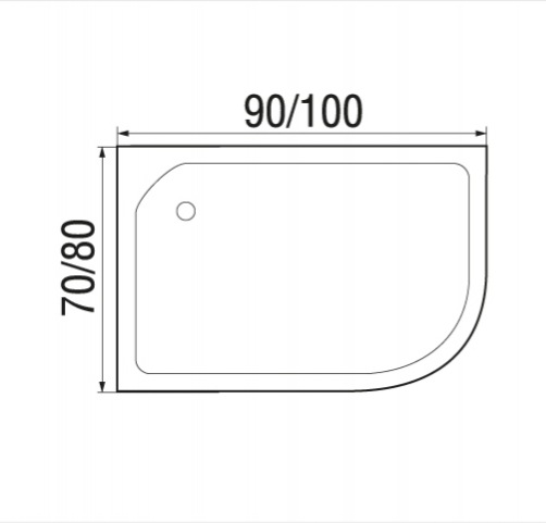 Поддон акриловый WEMOR 100/70/24 R ассиметричный средний