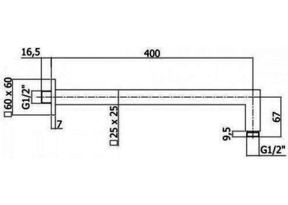 Верхний душ с держателем Paffoni Syncro King ZSOF078CR + ZSOF063CR